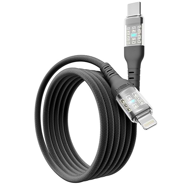 Фото - Кабель синхронізації даних YOKI CYBER Type-C to Lightning 30W 1.2m Black (YK-CY23)