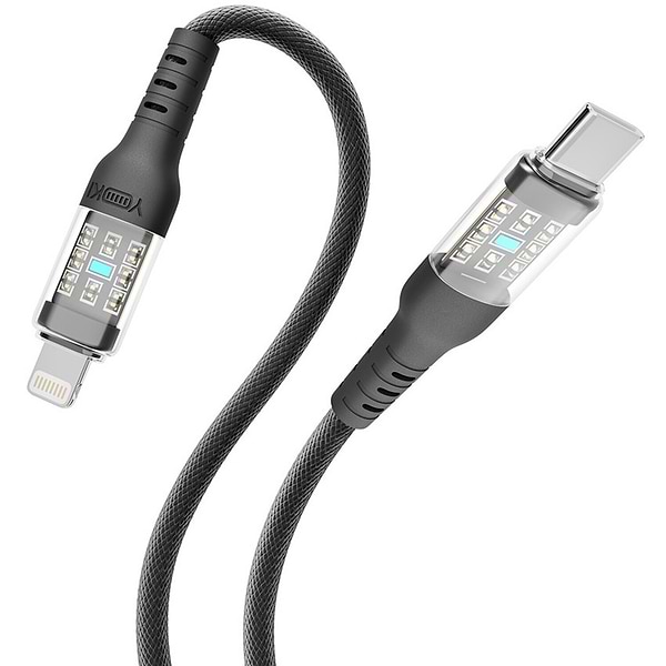 Фото - Кабель синхронізації даних YOKI CYBER Type-C to Lightning 30W 1.2m Black (YK-CY23)