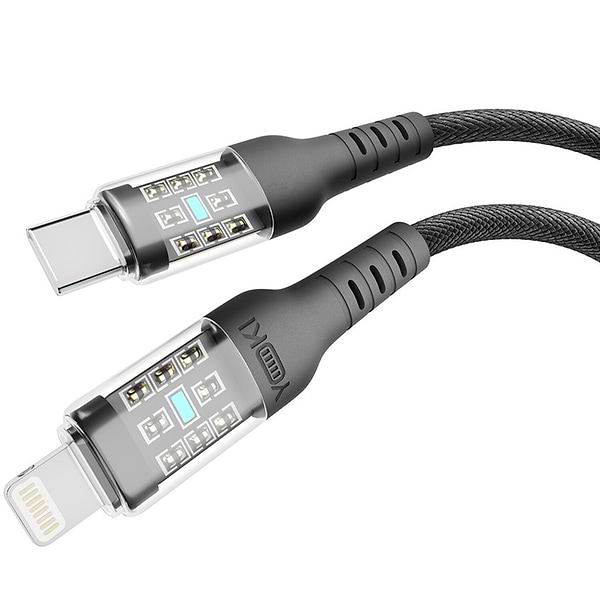 Фото - Кабель синхронізації даних YOKI CYBER Type-C to Lightning 30W 1.2m Black (YK-CY23)