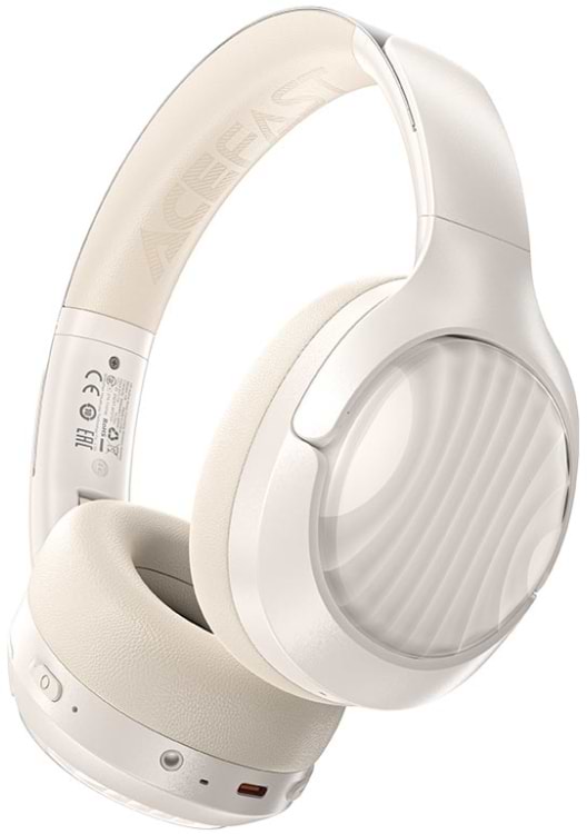 Фото - Наушники полноразмерные беспроводные AceFast H5 ANC Milky white (6974316284284)