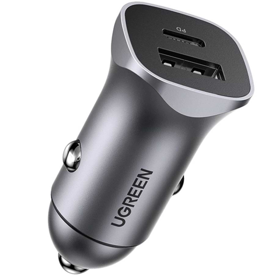 Автомобільний зарядний пристрій UGREEN 2xUSB 30W USB-A + USB-C QC 4.0 EC305 (25845) - Фото 1