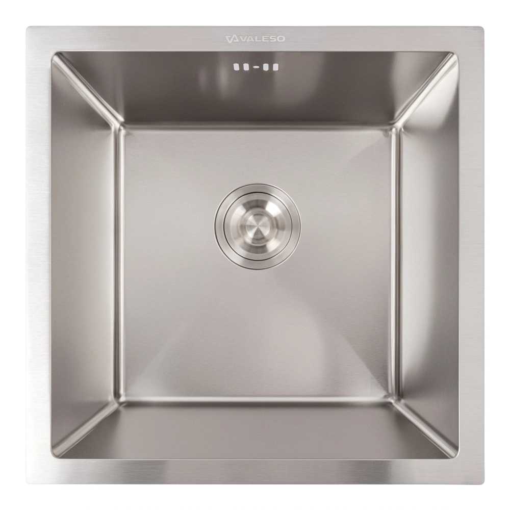 Мойка кухонная VALESO нержавейка 44х44 Handmade монтаж под столешницу (3.0/0.8)