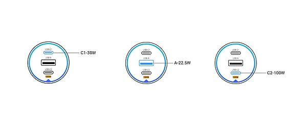Фото - Автомобільний зарядний пристрій UGREEN 3xUSB 130W (2xUSB-C+USB-A) QC 3.0 Black (EC705) (35025)