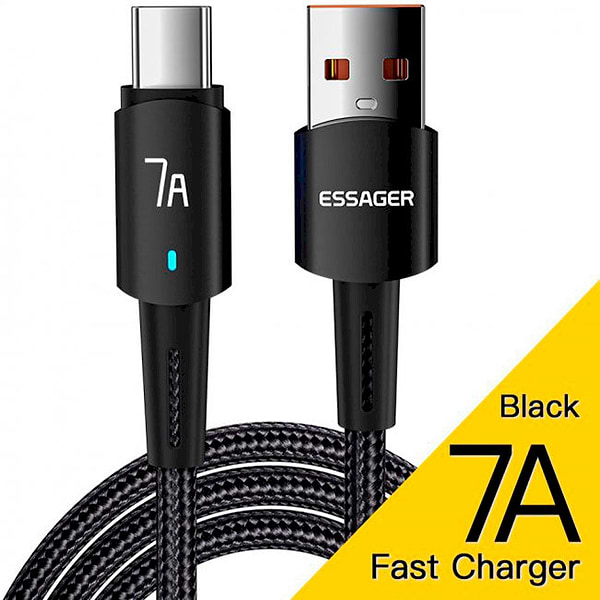 Фото - Кабель Essager Sunset Type-C 7A USB 0.5m Black (EXC7A-CGB01-P)