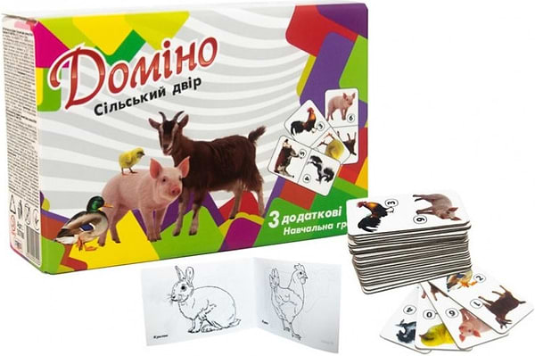 Фото - Настільна гра (3-4 роки) Strateg доміно "Сельсікй двір" (30766)