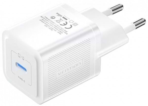 Сетевое зарядное устройство Vention 20W PD 1xUSB-C White (FEPW0-EU)