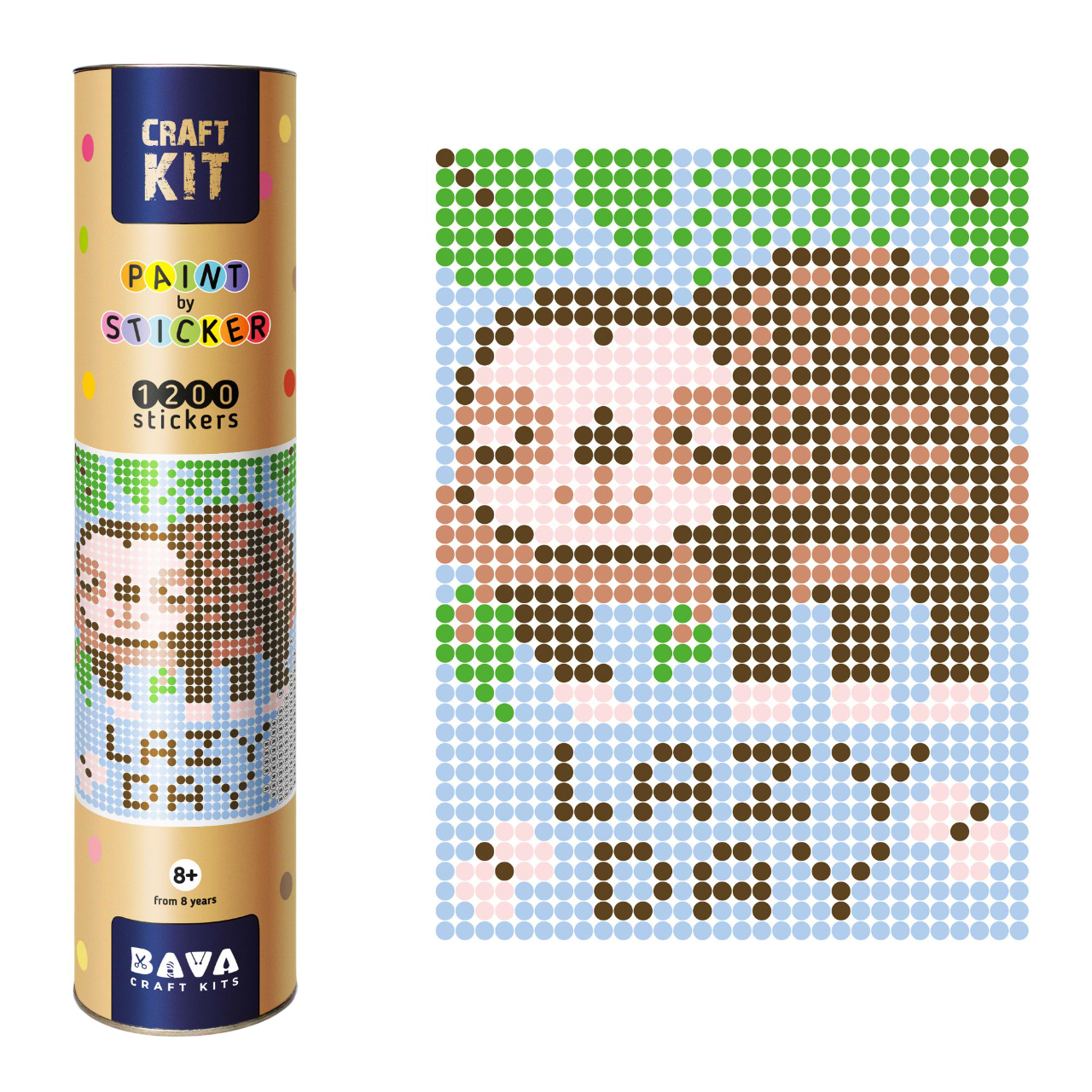 Стикерная мозаика Умняшка в тубусе Линивец 33х48 см 1200 стикеров (1821)