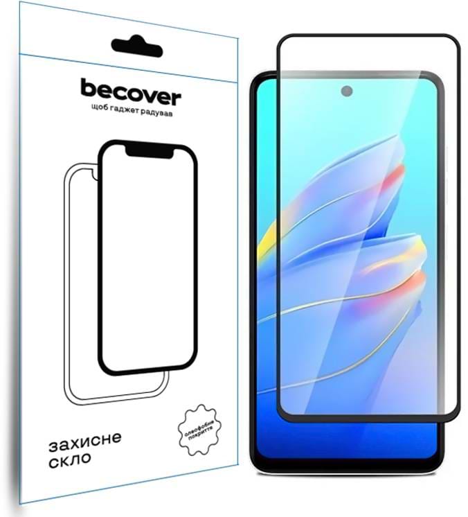 Защитное стекло для смартфона BeCover for Tecno Spark Go 1 (KL4) Black (712318) - Фото 1