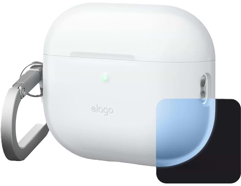 Чехол для наушников Elago Silicone Hang Case Nightglow Blue for Airpods Pro 3rd Gen (EAPP3SC-HANG-LUBL)