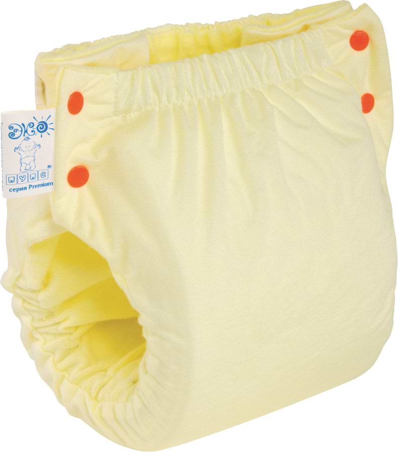Підгузок багаторазовий ЕКО ПУПС Easy Size Premium 5-9 (50-74), з вкладишем Abso Maxi (Жовтий) (ТПК2ВК4-2ж)