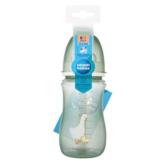 Фото - Пляшка для годування Canpol babies антиколікова з широким отвором 240 мл Easystart - Гуси (35/245)