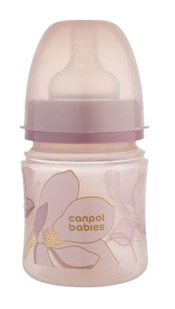 Пляшка для годування Canpol babies антиколікова з широким отвором 120 мл Easystart GOLD - рожева (35/239_pin) - Фото 1