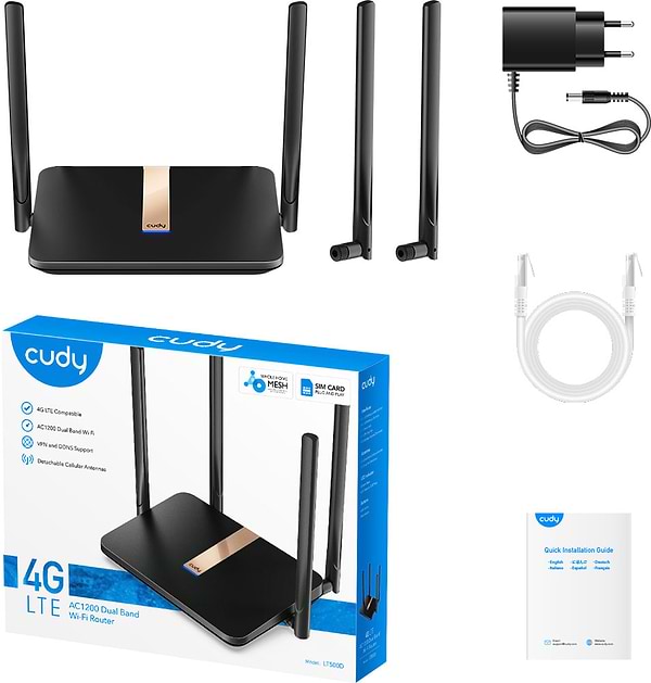 Фото - Маршрутизатор интернет WiFi5+4G Cudy LT500D