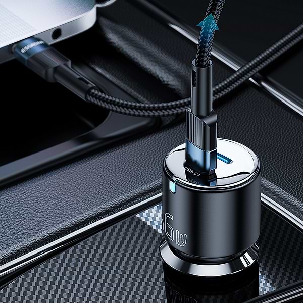 Фото - Автомобильное зарядное устройство Essager City Dual Typc-C + USB-A Car Charger 66W Black (ECC2C1A-FF01)