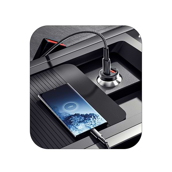 Фото - Автомобільний зарядний пристрій Essager Gyroscope Mini 45W Car Charger USB-A + Type-C Black (ECCAC45-TL01-Z)