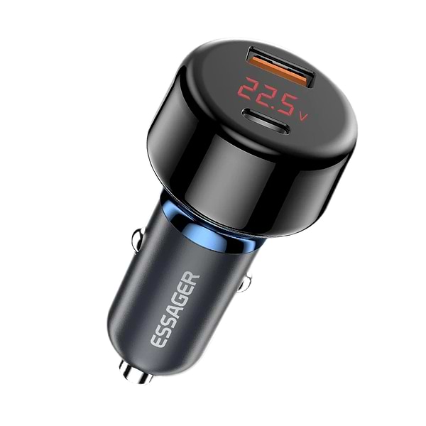 Фото - Автомобильное зарядное устройство Essager Torch Digital Display A+C 65W Car Charger Blue (ECCPD-HJ03) Фото - Автомобильное зарядное устройство Essager Torch Digital Display A+C 65W Car Charger Blue (ECCPD-HJ03)