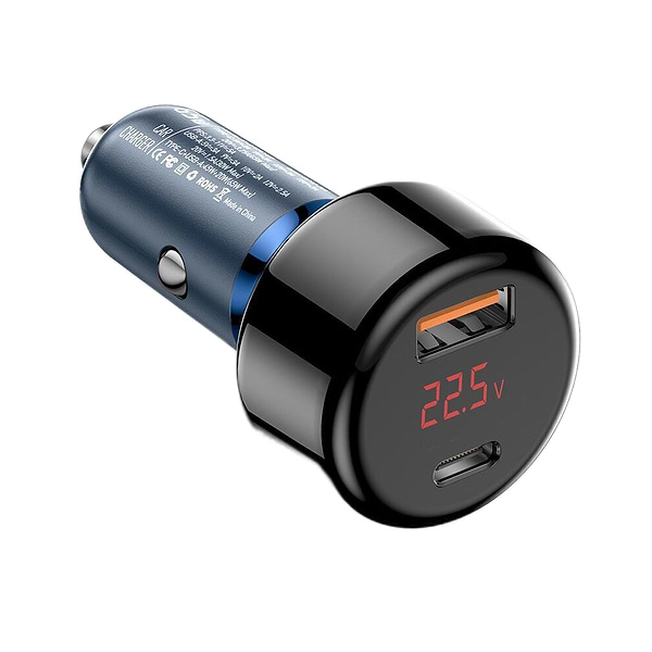 Фото - Автомобильное зарядное устройство Essager Torch Digital Display A+C 65W Car Charger Blue (ECCPD-HJ03)