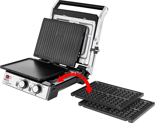 Фото - Гриль-барбекю электрический ECG KG 2033 Duo Grill & Waffle