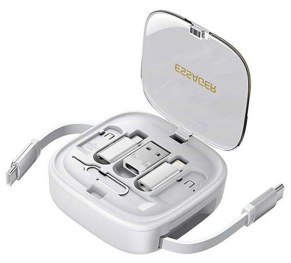 Фото - Органайзер для зберігання кабелів Essager Jicheng Multifunctional Retractable Cable Organizer Box White (ECJHZ-JC02-P)