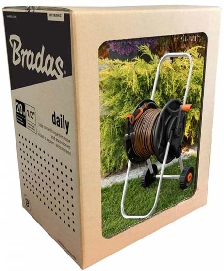 Фото - Тележка для шланга BRADAS BLACK LINE з пістолетом та арматурою 1/2" 20 м (ECO-AG26020SET1)