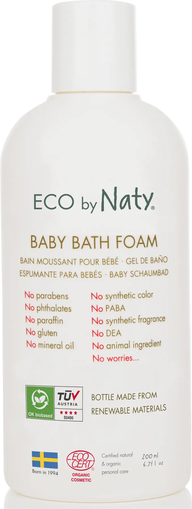 Пена для ванны детская Eco By Naty Органическая 200 мл (245586) - Фото 1