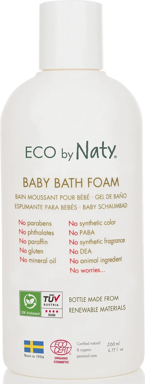 Фото - Піна для ванни дитяча Eco By Naty Органическая 200 мл (245586) Фото - Піна для ванни дитяча Eco By Naty Органическая 200 мл (245586)