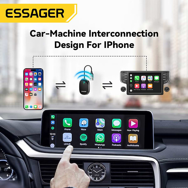Фото - Бездротовий адаптер автомобільний Essager Zhailian wireless CarPlay (ECP-ZL0G-Z)