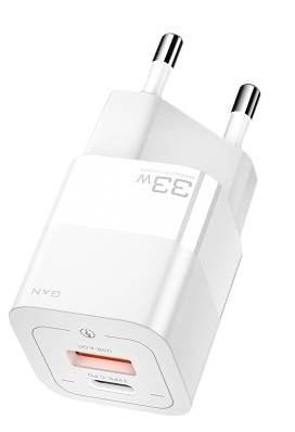 Мережевий зарядний пристрій Essager Square Brick 33W Gallium Nitride Travel Charger A+C  EU White (ECTCA-FZB02) - Фото 1