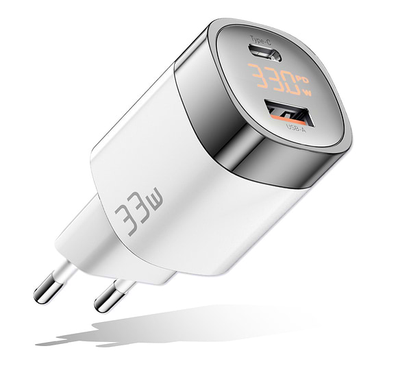 Фото - Сетевое зарядное устройство Essager 33W GaN Digital Display Travel Charger A+C EU White (ECTCA-LYB02-Z) Фото - Сетевое зарядное устройство Essager 33W GaN Digital Display Travel Charger A+C EU White (ECTCA-LYB02-Z)