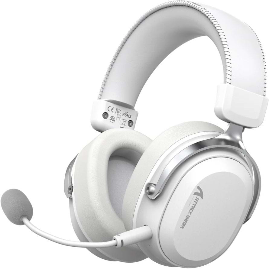 Гарнітура бездротова ігрова Attack Shark L30PRO Wireless, 2.4GHz/Bluetooth/3.5mm AUX/AUX-to-Type-C, White (L30PROW_AS)