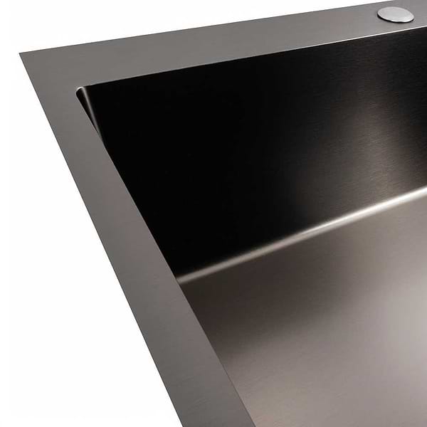 Фото - Уцінка - Мийка кухонна VALESO Handmade PVD 70х50 Чорна (сифон круглий, 3.0/0.8)