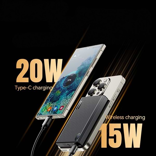 Фото - Батарея мобільна Essager Shining magnetic 20W PD Li-Pol QC3.0 10000mAh (EDY1W-SY0G-Z)