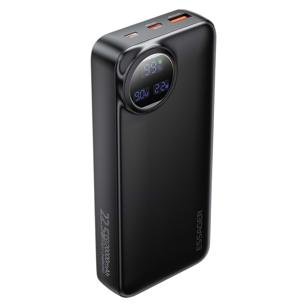 Батарея мобильная Essager Heteromypil 22.5W 20000mAh Li-Pol QC3.0 Black (EDY2W-YT01-Z) - Фото 1