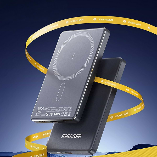 Фото - Батарея мобільна Essager Cross-border magnetic 20W PD Li-Pol QC3.0 5000mAh (EDY5K-YJ0A-Z)