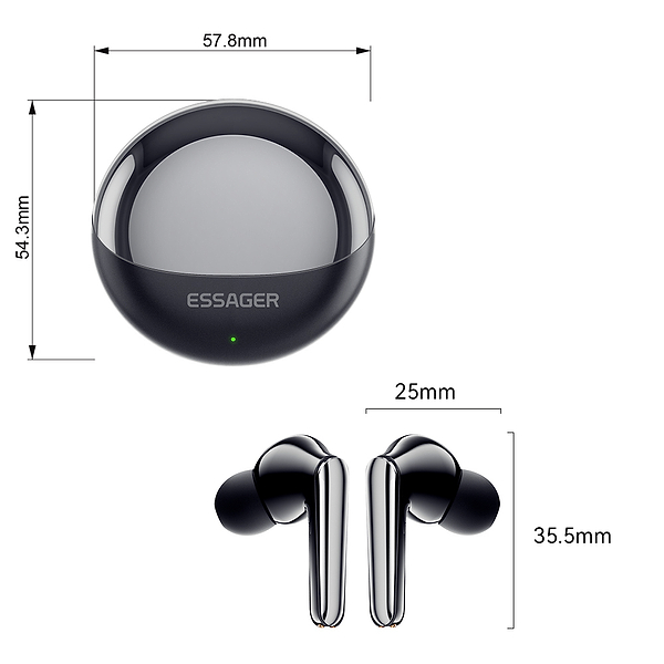 Фото - Навушники вкладиші бездротові TWS Essager Yuexin ANC Double TWS Bluetooth Earphones Black (EEJTWS-YX01-Z)