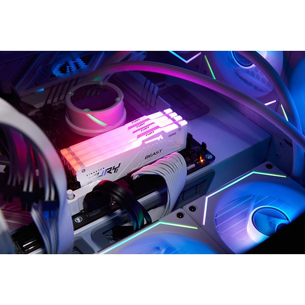 Фото - Память DDR Kingston DDR5 6000MHz Fury Beast White  RGB 2x16 EXPO+XMP (KF560C36BWE2AK2-32)