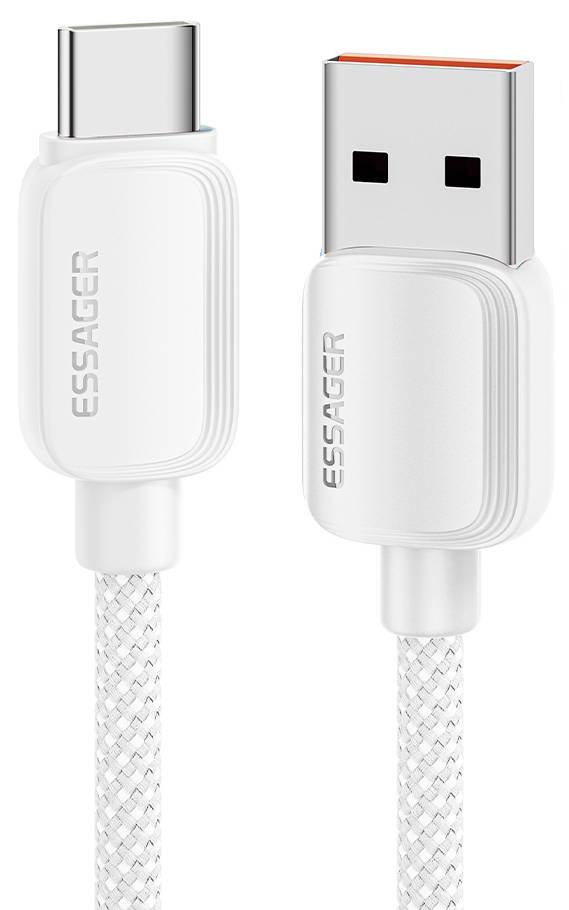 Кабель синхронізації даних Essager Breeze USB Cable USB-A to Type C 1M White 100W (EXC7A-WL02-P)
