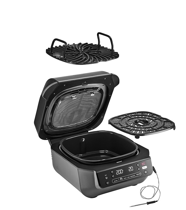 Фото - Гриль-барбекю електричний Ninja Foodi Air Grill & Air Fryer з Сooking probe (EG351EU)