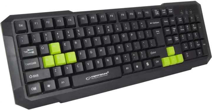 Клавіатура дротова ігрова Esperanza EGK102 Green USB