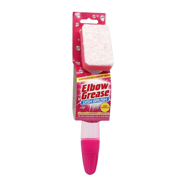 Фото - Губка для мытья посуды поролоновая Elbow Grease с держателем-дозатором Pink (EGSHDDWP)