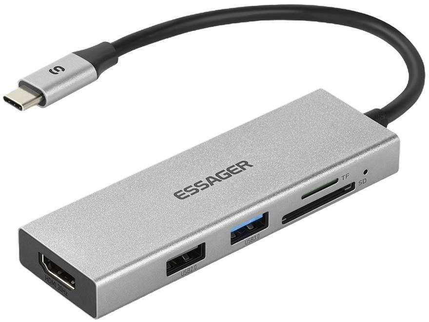 Фото - Хаб USB Baseus Essager Fanghe 5 in1 USB-C port (EHBC05-FH0G-P)