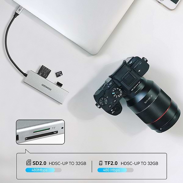 Фото - Хаб USB Baseus Essager Fanghe 5 in1 USB-C port (EHBC05-FH0G-P)