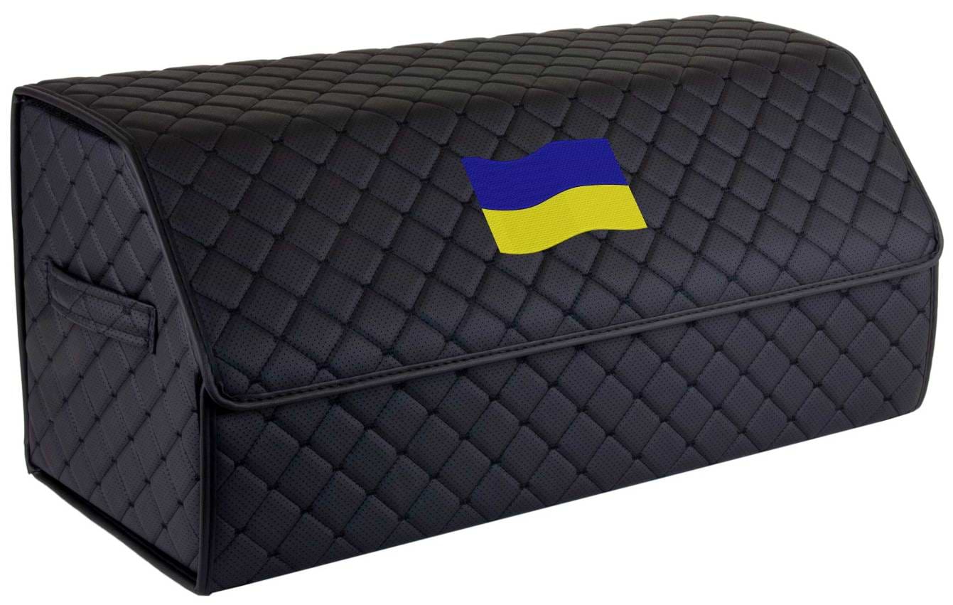 Сумка-органайзер в багажник EVAtech ECO L Флаг Украины черный с черной нитью (EHECELBBBBV170)