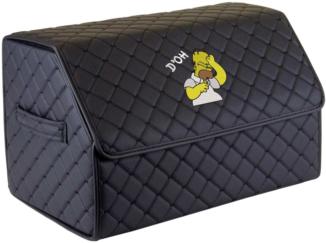 Сумка-органайзер в багажник EVAtech ECO M Homer Simpson D'OH черная с черной нитью (EHECEMBBBBV171)