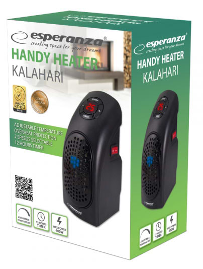 Фото - Тепловентилятор Esperanza Handy Heater Kalahari 400W (EHH007)