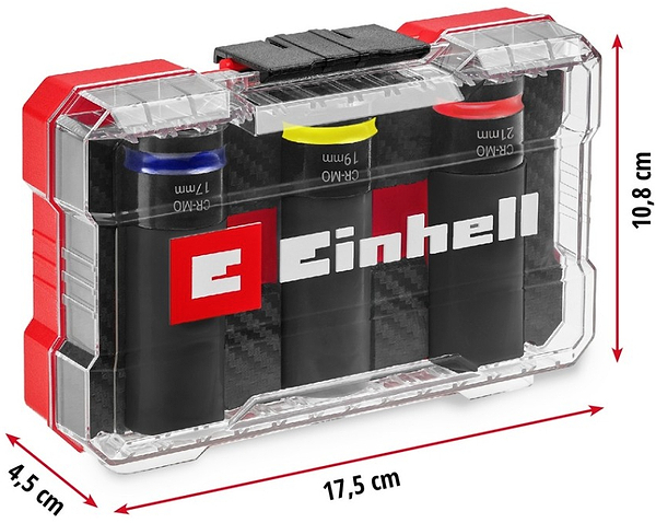 Фото - Набір торцевих голівок Einhell 80мм 1/2" 3 шт. (109263)