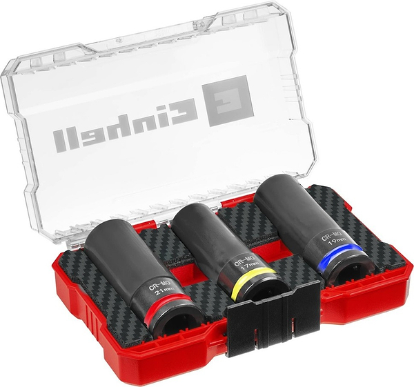 Фото - Набір торцевих голівок Einhell 80мм 1/2" 3 шт. (109263)