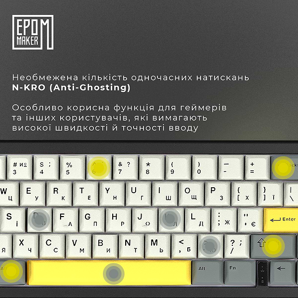 Фото - Клавиатура беспроводная игровая EPOMAKER EK68 Budgerigar V2 Switch Hot-Swap RGB Black (EK68-B-BV2)