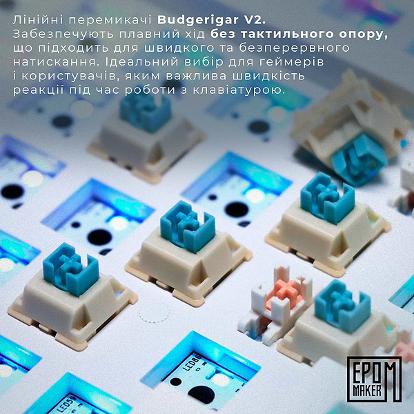 Фото - Клавиатура беспроводная игровая EPOMAKER EK68 Budgerigar V2 Switch Hot-Swap RGB Black (EK68-B-BV2)