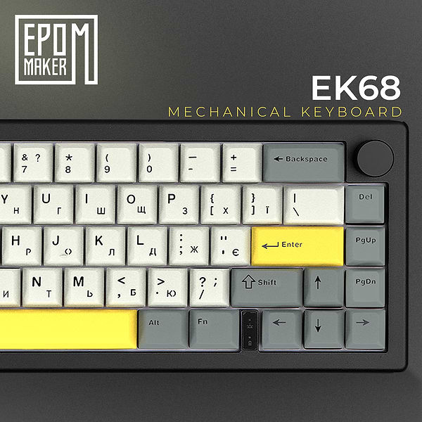 Фото - Клавиатура беспроводная игровая EPOMAKER EK68 Flamingo Switch Hot-Swap RGB Black (EK68-B-F)